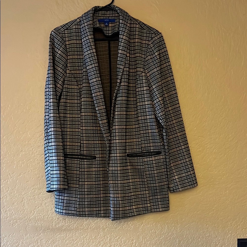Black and Gray Blazer with Relaxed Fit